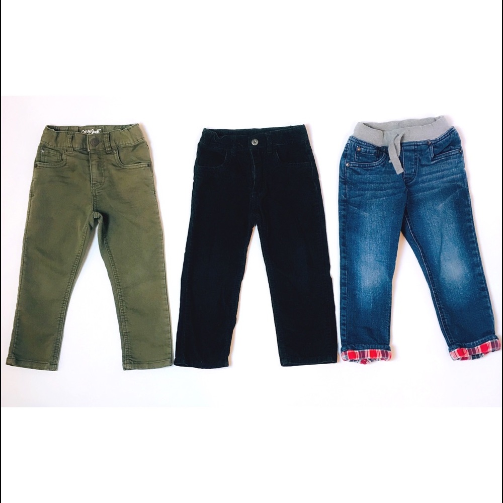 Toddler 3T pants: 2 Cat & Jack and 1 Calvin Klein